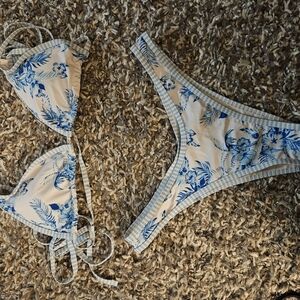 Ina Blue and White Bikini Set